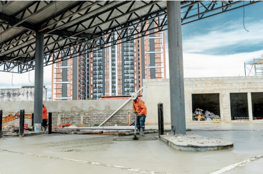 Pavimento y piso industrial de concreto con acabado a máquina